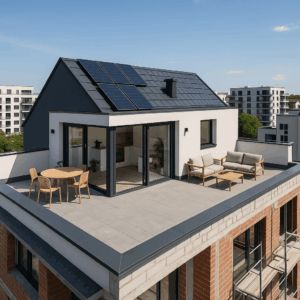 تصميم وتجهيز شقة بسطح لمشروع بناء جديد