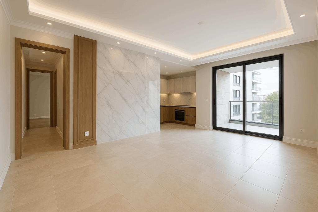 تشطيب داخلي فاخر لشقة حديثة البناء