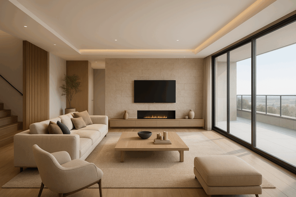 مشروع تشطيب ديكور لبنت هاوس سكني