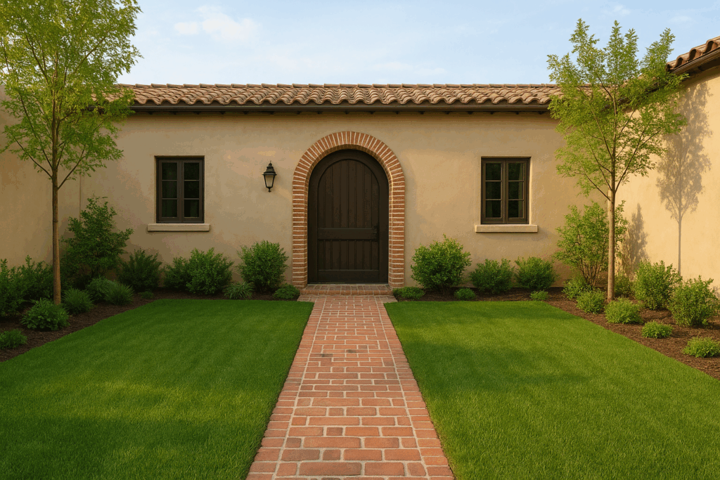 مشروع ترميم وتجميل للحوش والواجهة مع زراعة الثيل والتشجير