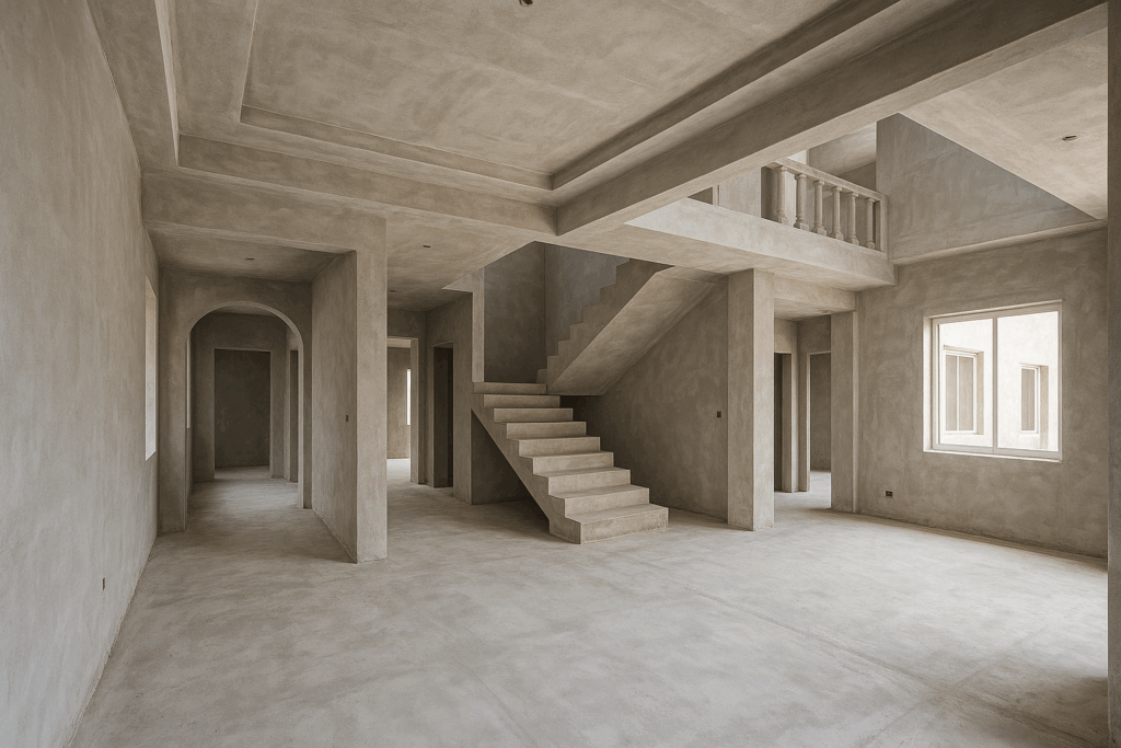 تشطيب داخلي لفلة دوبلكس بتصميم متكامل وموقف على التلييس