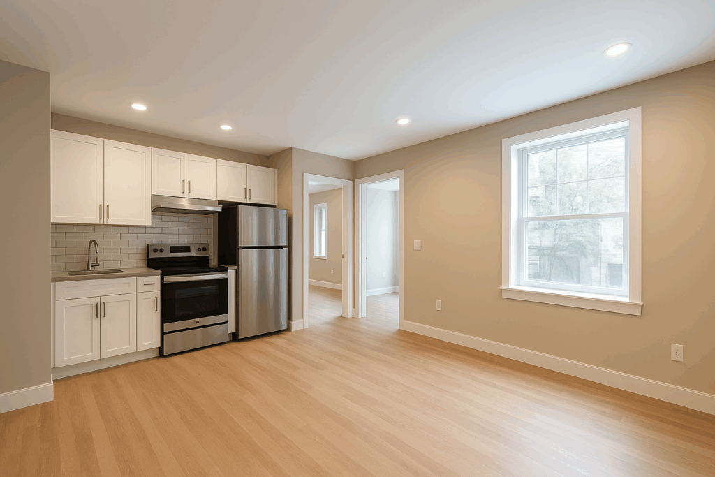 مشروع بناء جديد مع أعمال تشطيب كاملة لشقة سكنية