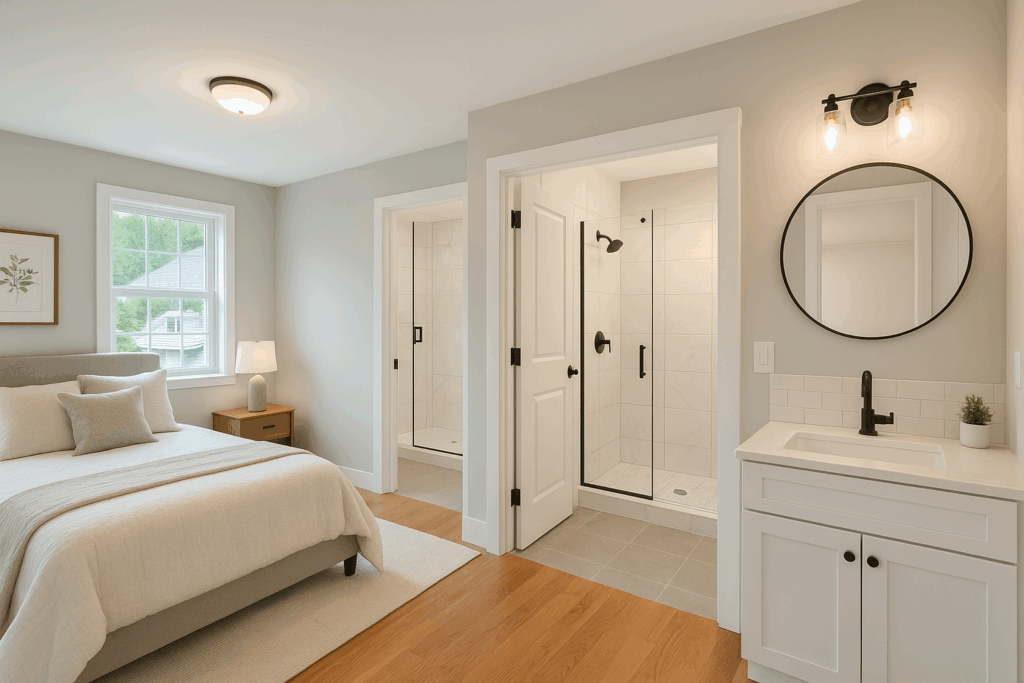 ترميم وتجديد الغرف مع إضافة دورتين مياه لتحسين الوظائف والأسلوب