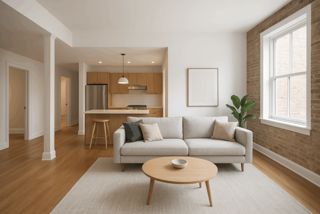 تجديد شامل لشقة: تحديث التصميم الداخلي والتركيبات الأساسية