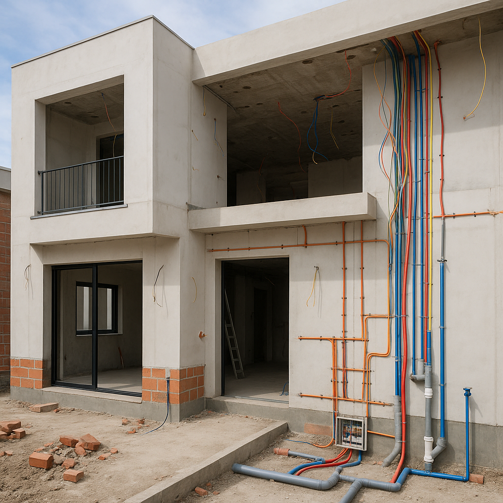 مشروع تشطيب فيلا دورين بخدمات كهرباء وسباكة متكاملة