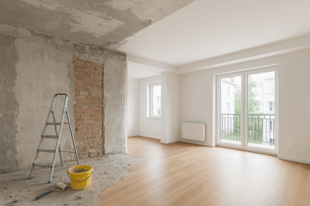 ترميم وتجديد شامل لشقة سكنية حديثة.