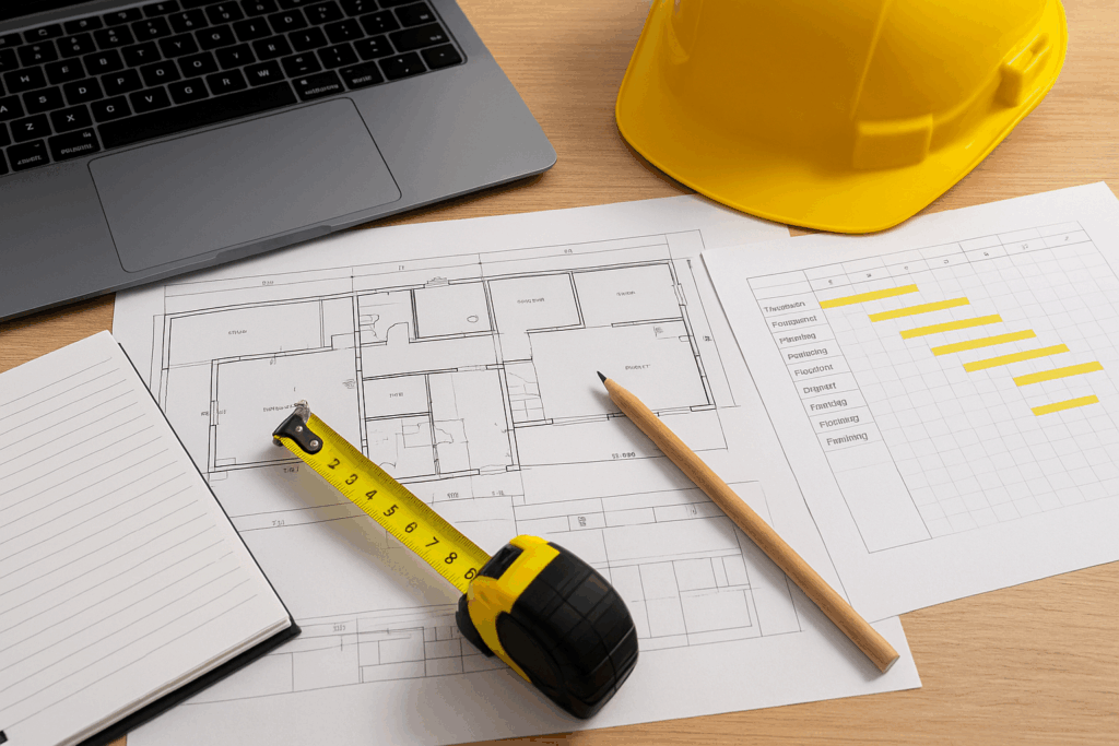 مشروع تشطيب جديد مع خطة عمل وجداول زمنية واضحة