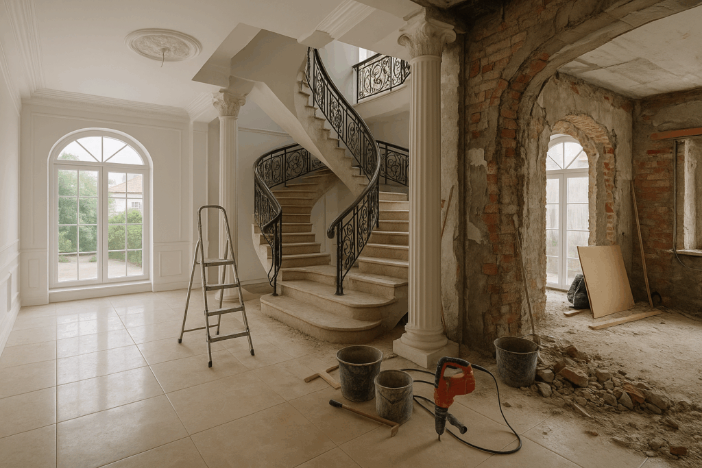 تجديد شامل لديكور وترميم فيلا خاصة