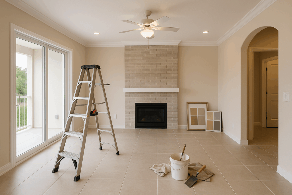 تشطيب دور جديد: إكمال متطلبات التصميم والديكور.