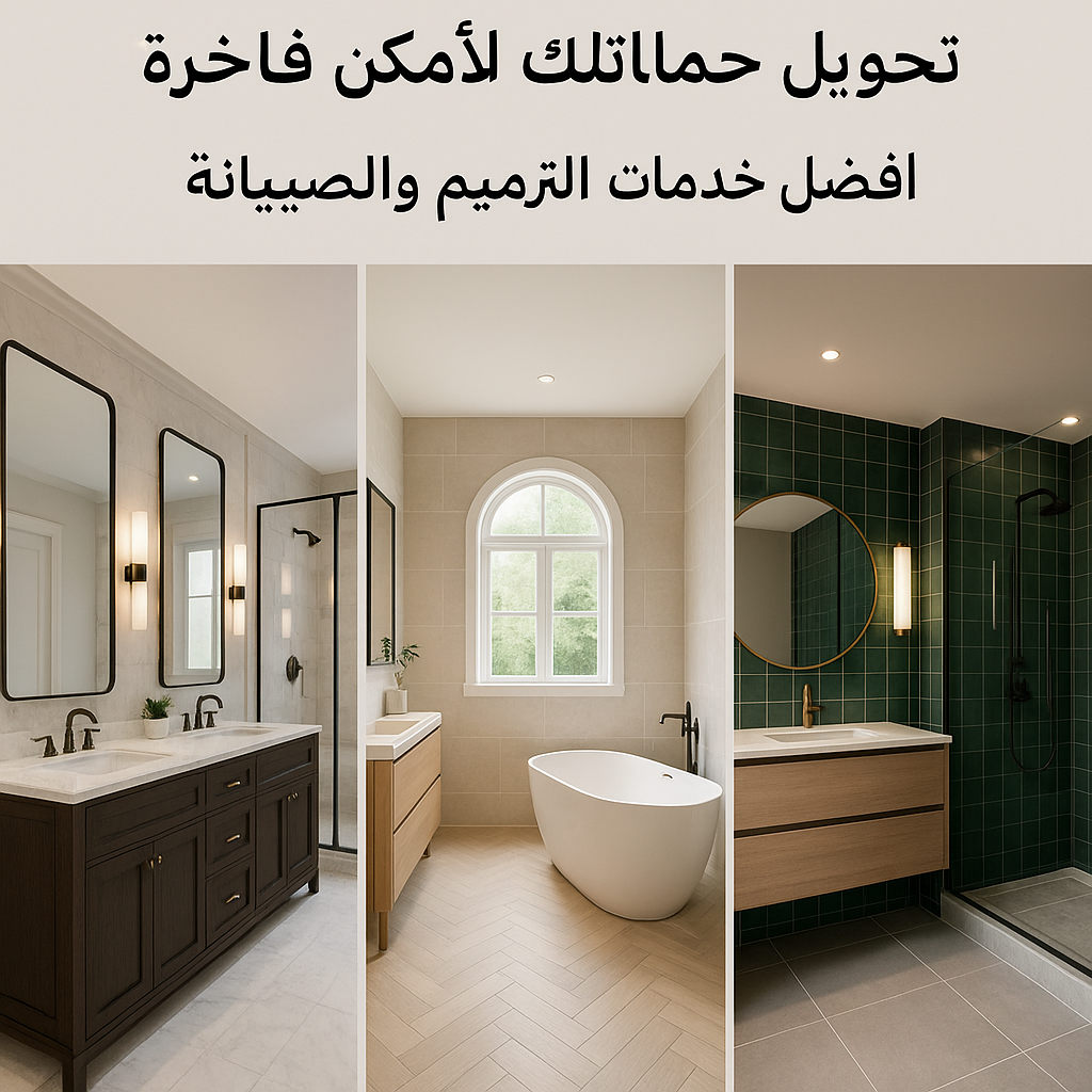 تحويل حماماتك الثلاث لأماكن فاخرة: أفضل خدمات الترميم والصيانة.