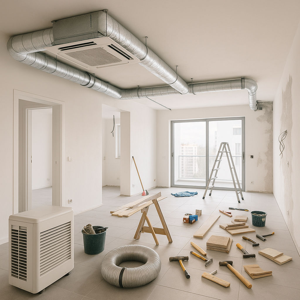 مشروع تكييف شامل لأعمال تشطيب شقة حديثة