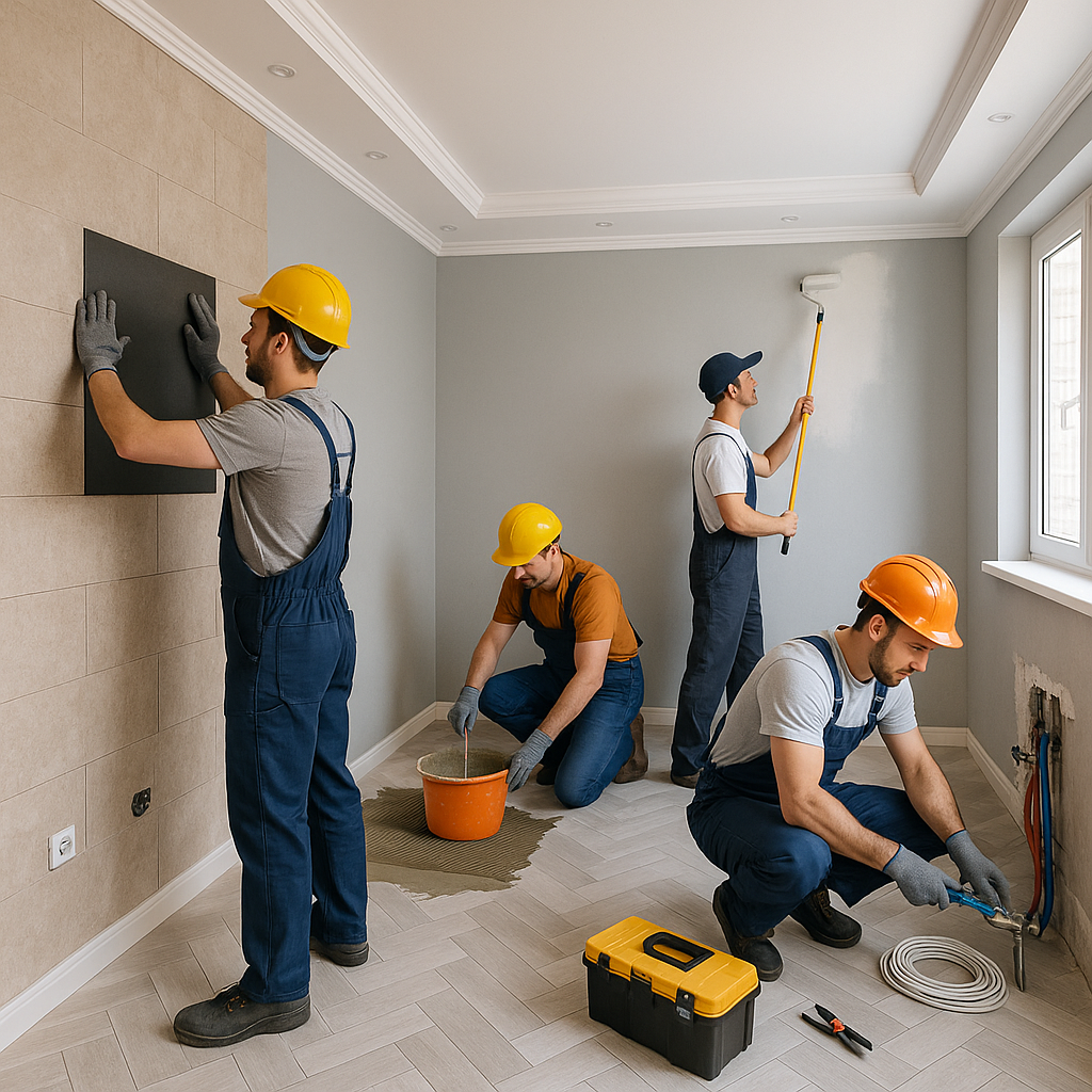 تشطيب شقة متكامل: ديكور، تبليط، دهان، سباكة وكهرباء