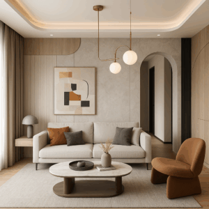 تصميم مبتكر لأعمال ديكور شقة بتشطيبات عصرية