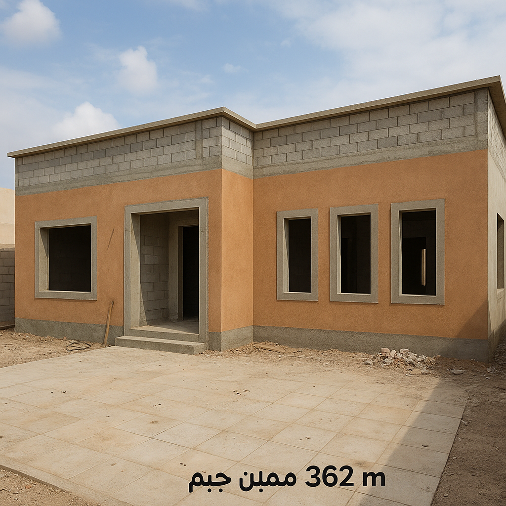 مشروع تشطيب دور أرضي بمسطح بناء 362 متر مربع