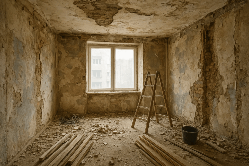 مشروع ترميم شامل لشقة سكنية بحاجة لتجديد كامل