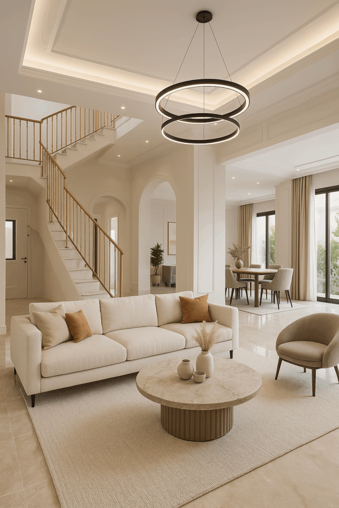 ديكور داخلي متكامل لفلة سكنية بالرياض: تصاميم مميزة وعصرية