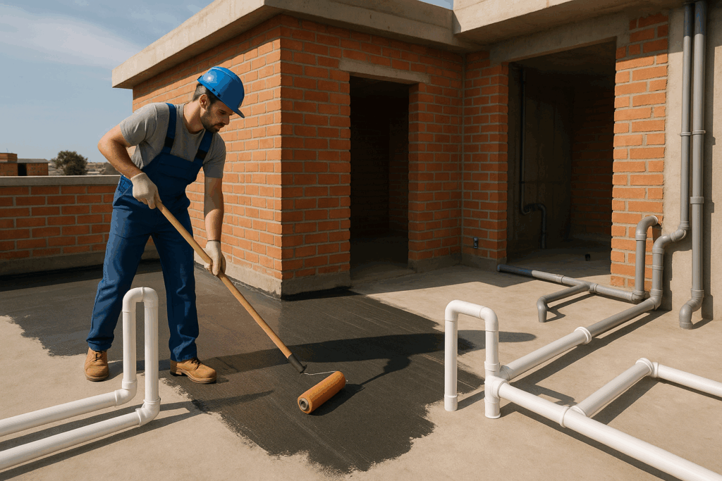 تشطيب شامل للشقة: عزل الأسطح وتركيب السباكة بمعايير عالية.