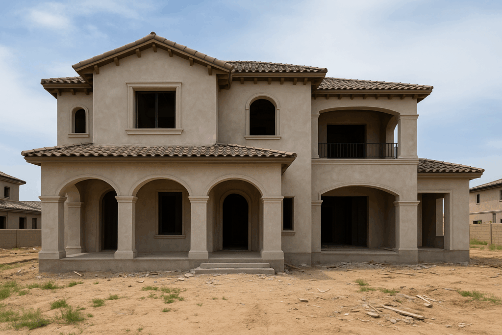 تشطيب كامل لفيلا قائمة بانتظار الإبداع واللمسات النهائية