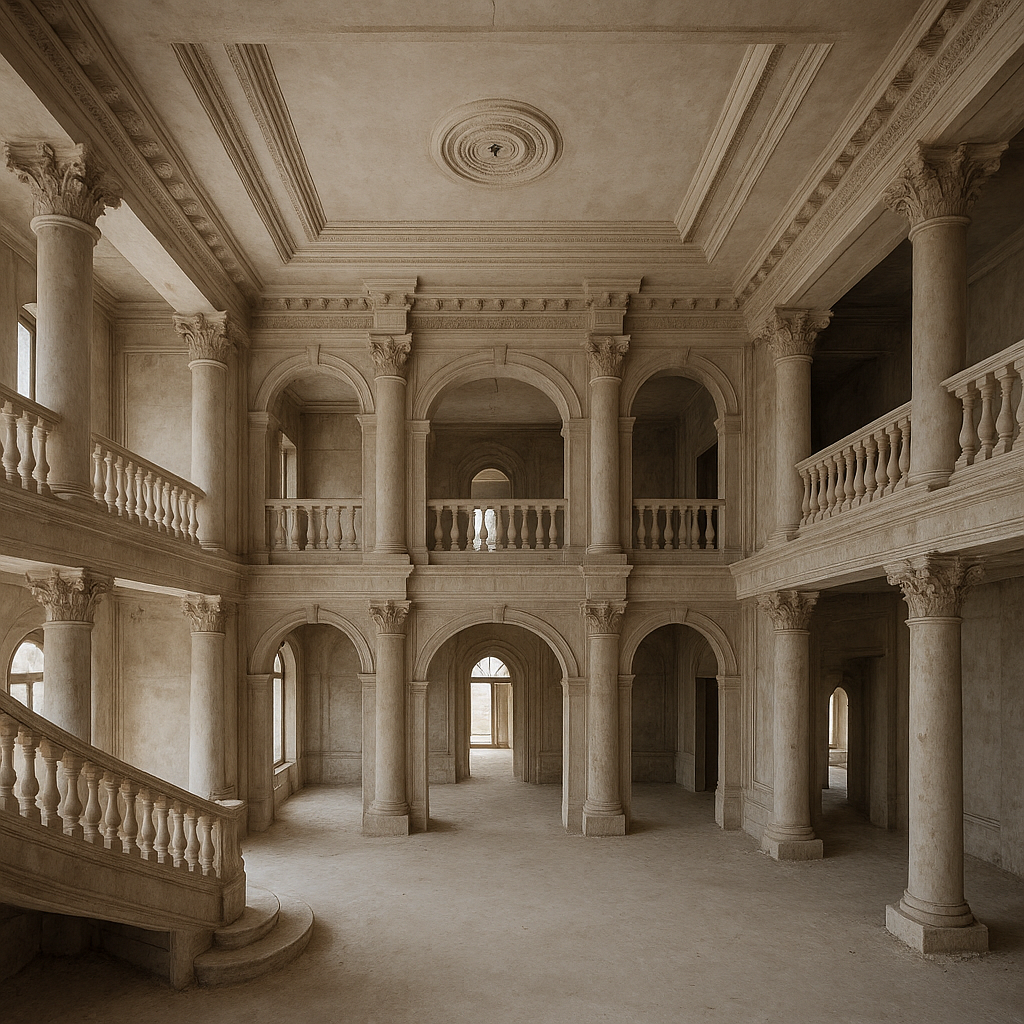 ديكور داخلي فاخر لفيلا بدون تشطيبات