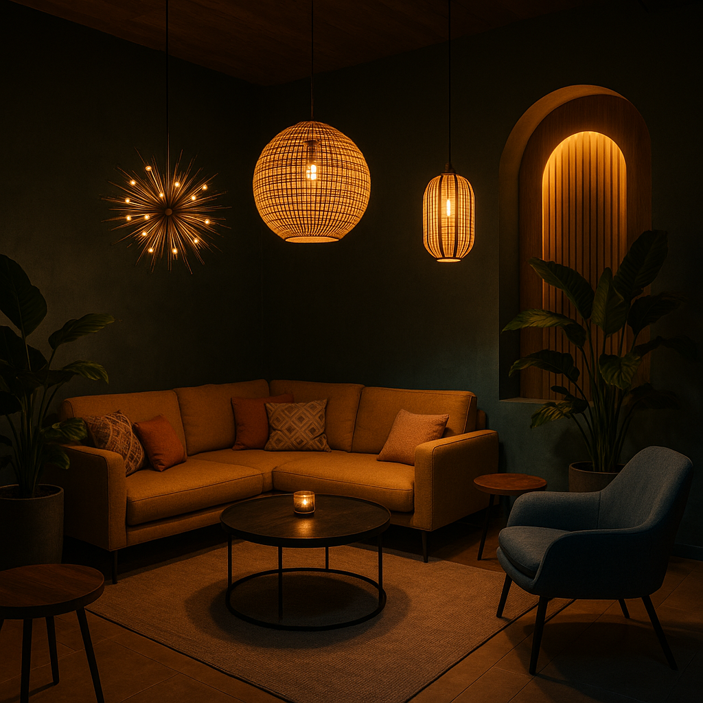 استراحة بديكورات مميزة وإضاءات مبتكرة لتحسين الأجواء.