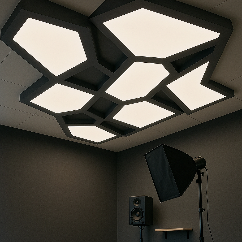تصميم ديكور سقف مبتكر مع تركيب شيبورد للاستديو الخاص بك