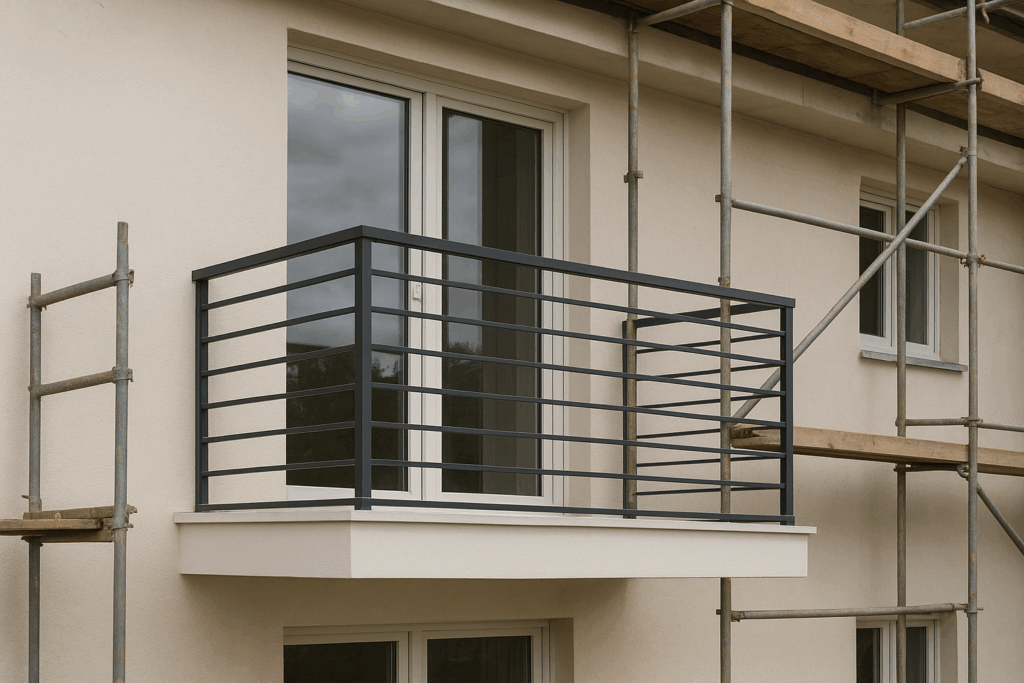 بناء بلكونة حديثة للغرفة الرئيسية ضمن مشروع الصيانة والترميم