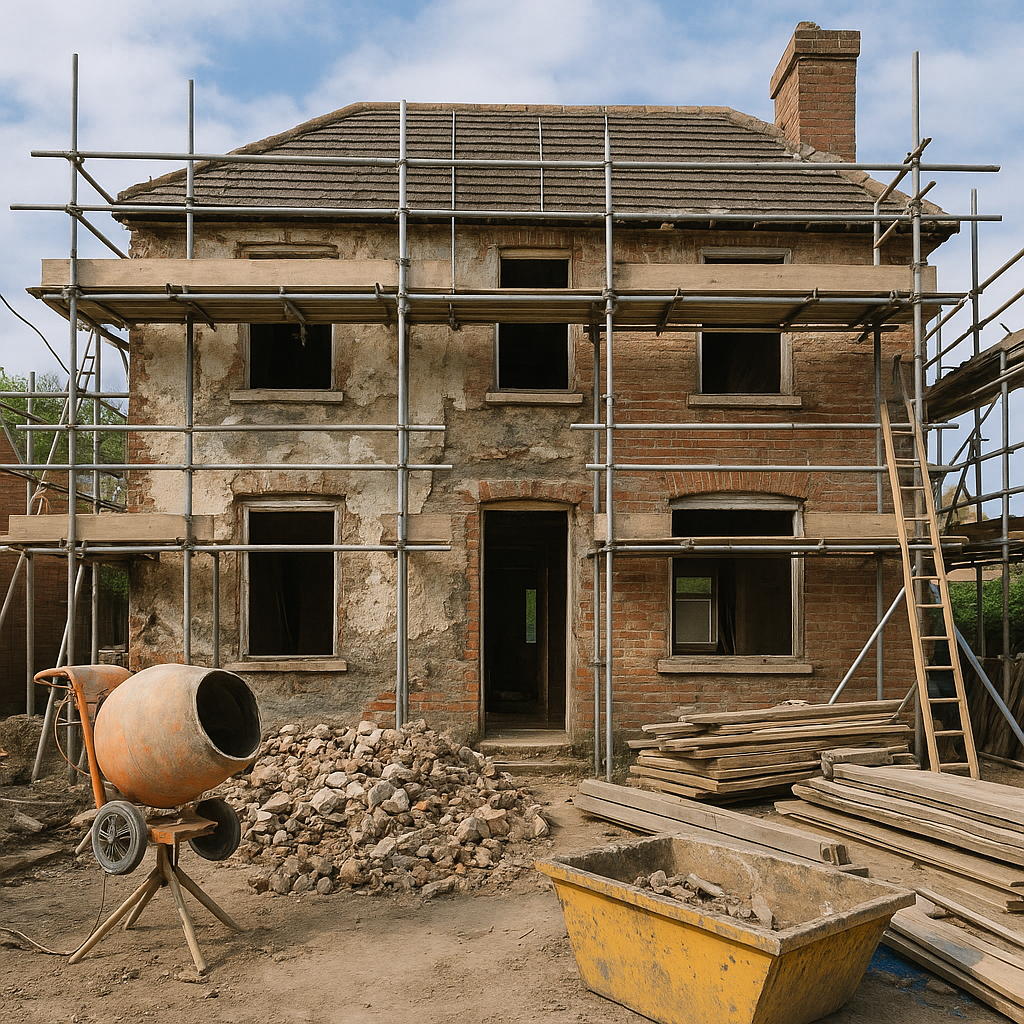 مشروع ترميم شامل لدور سكني بحاجة إلى صيانة كاملة