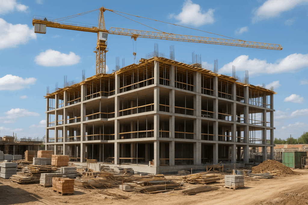 مشروع بناء جديد يشمل جميع البنود والتنفيذ الكامل للأعمال