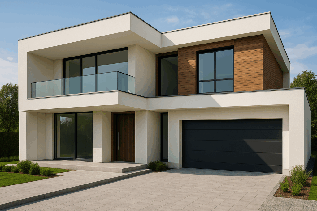 تشطيبات حديثة لفيلا سكنية جديدة بعد الانتهاء من الهيكل الخرساني.