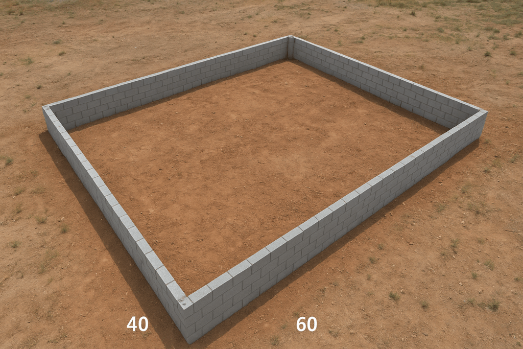 تسوير أرض فضاء بطول 240 و40 و60 مع 43 قطعة: مشروع تشطيب جديد