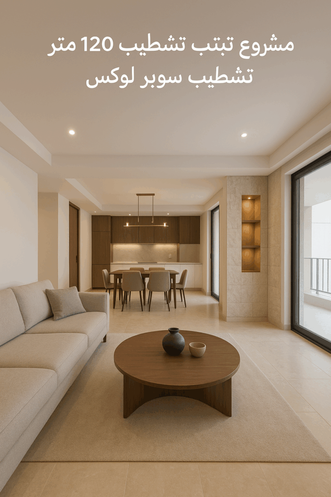 مشروع تشطيب شقة ١٢٠ متر تشطيب سوبر لوكس