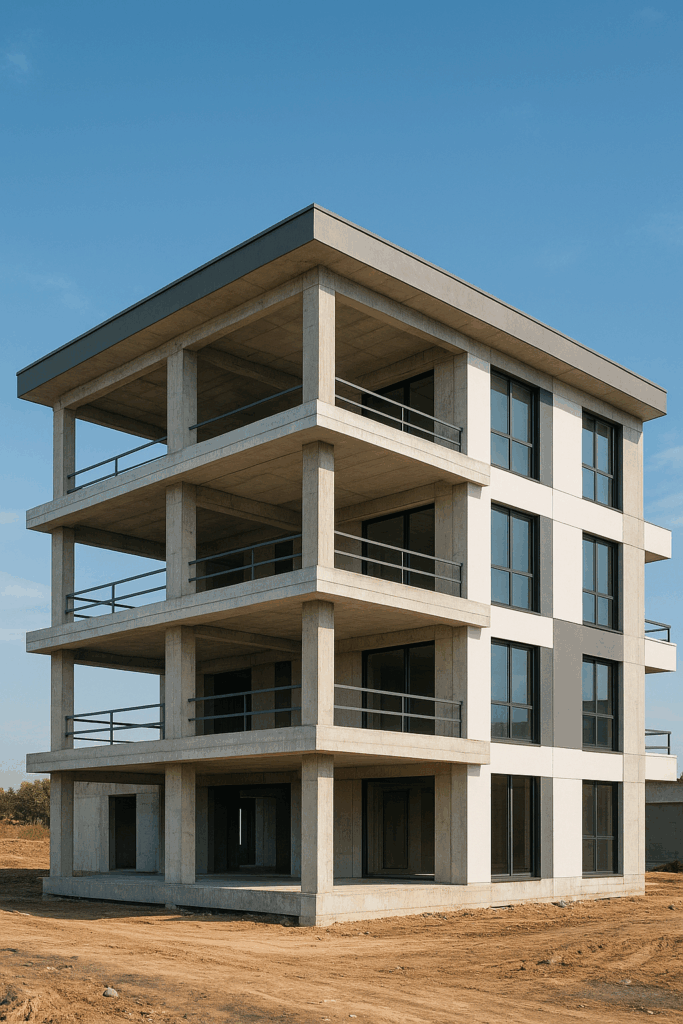 تشطيب شامل لمبنى جاهز بهيكل عظم بشكل متكامل واحترافي