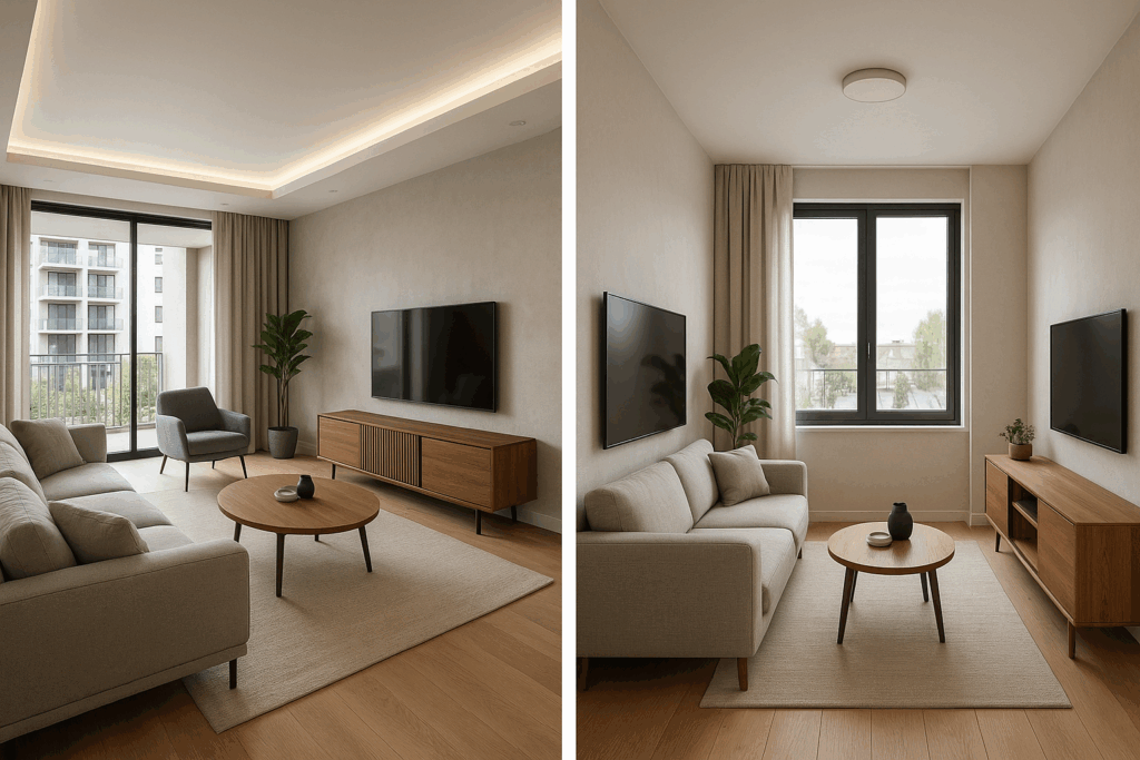 تشطيب شقق و أسطح لشقة كبيرة و شقة صغيرة