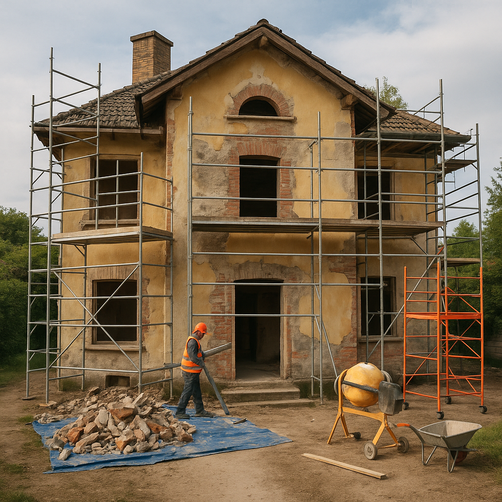 مشروع ترميم شامل لفيلا قائمة بحاجة للصيانة والتجديد