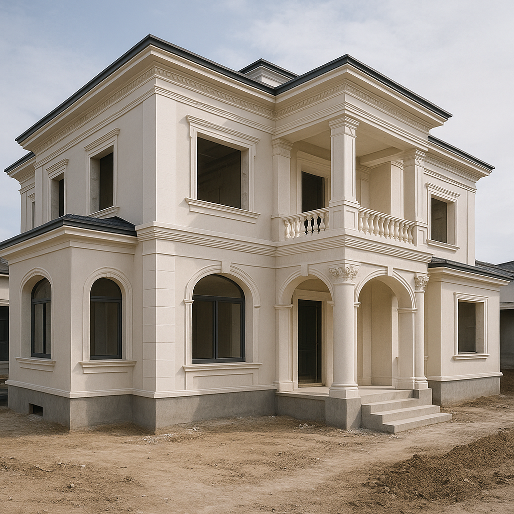 تشطيب فاخر لفيلا جديدة تحتاج إكمال التشطيبات الداخلية والخارجية