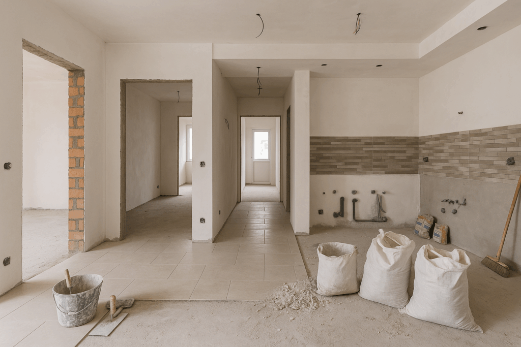 مشروع تشطيب دور كامل لعمارة سكنية جديدة