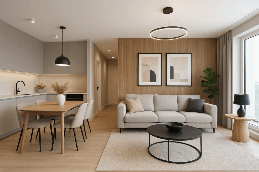 تشطيب شامل لشقة سكنية بأسلوب عصري ومتميز