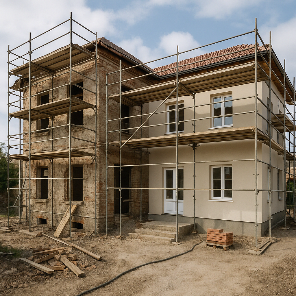 مشروع تجديد شامل لعمارة ذات طابقين في مجال الترميم والصيانة