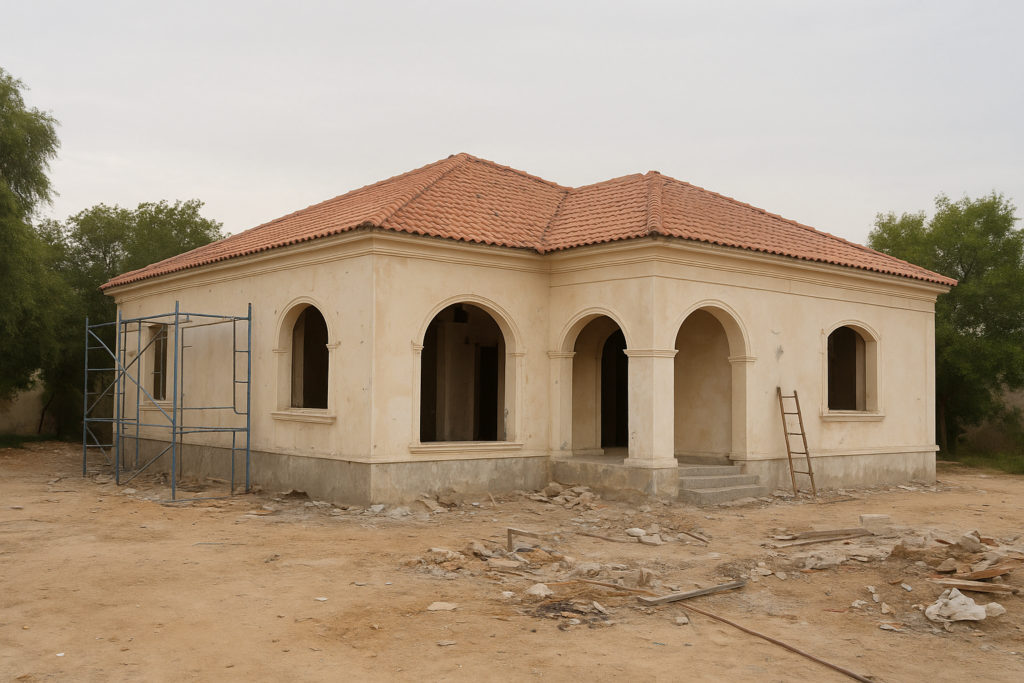 مشروع ترميم وصيانة فيلا دور أرضي بمساحة ٨٥٩م٢