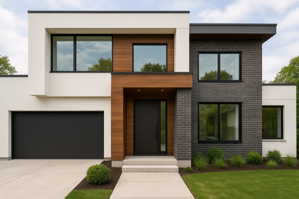 مشروع تجديد وإعادة تصميم واجهة منزل حديثة وأنيقة