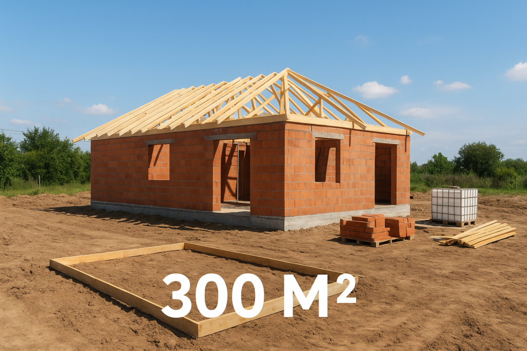 مشروع بناء جديد لمنزل على أرض مساحة 300 متر مربع