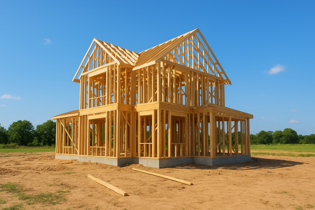 بناء منزل سكني جديد على أرض متاحة