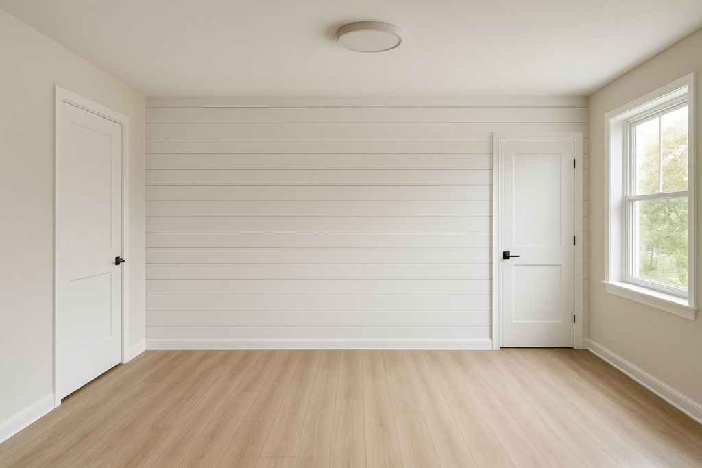 تحسين ديكور الشقة: تعديل المقدمة واستبدال أبواب وتجديد حوائط الصالة بشيبورد