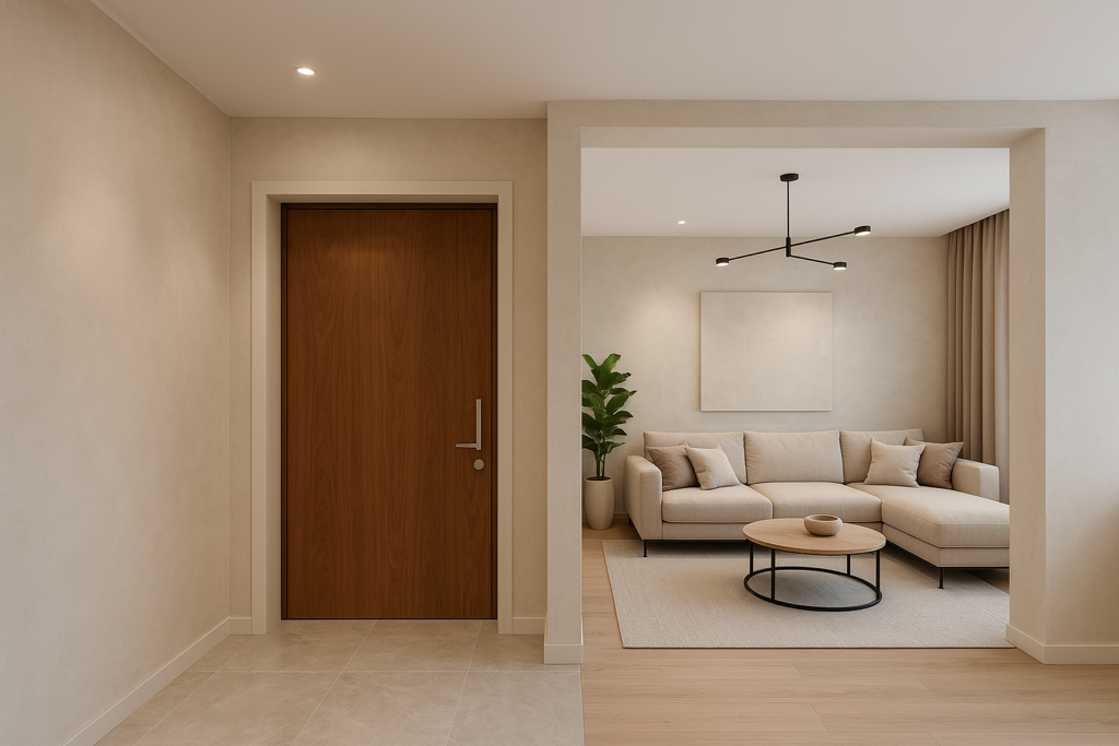 ترميم المدخل وتصميم المجالس لمشروع تشطيب شقة حديثة