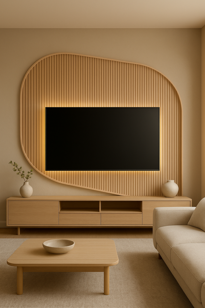 ديكور مبتكر لشاشة ومجلس: تحسين جمالي أنيق وعصري