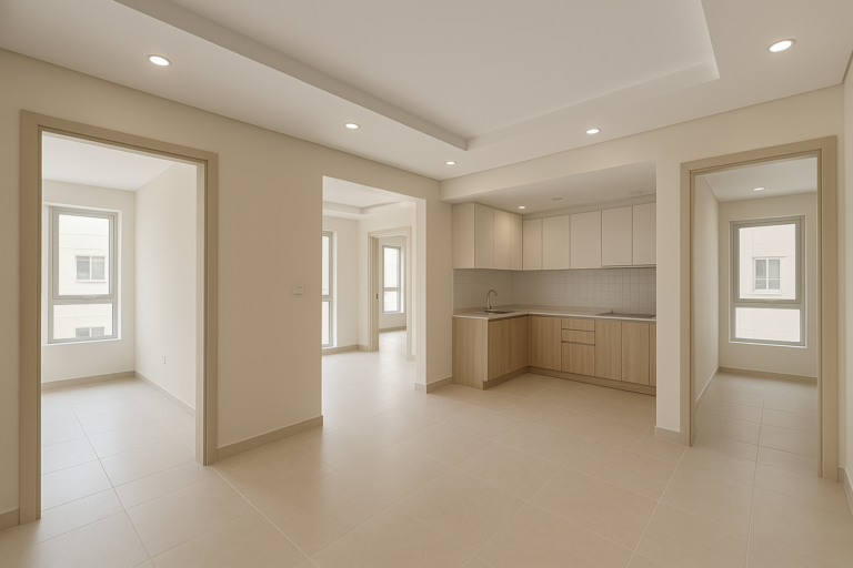 تشطيبات شاملة لسبع شقق سكنية حديثة الإنشاء