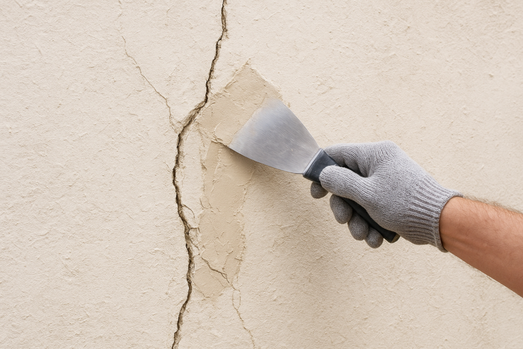 ترميم تشققات الجدار لمشروع الصيانة والتجديد