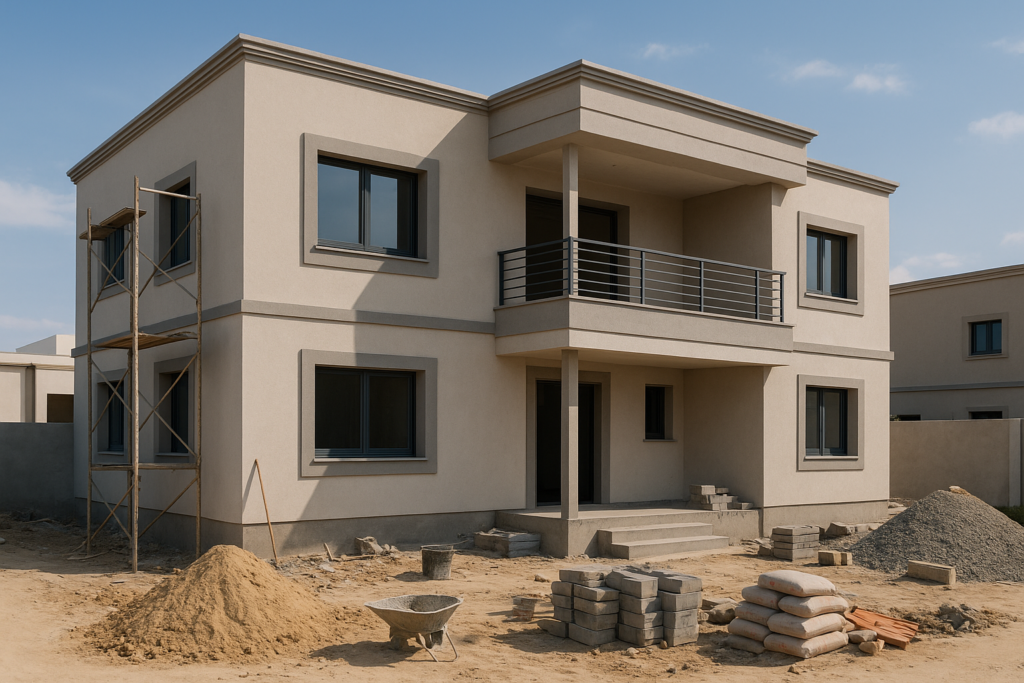 مشروع تشطيب شامل لعمارة سكنية مكونة من دورين