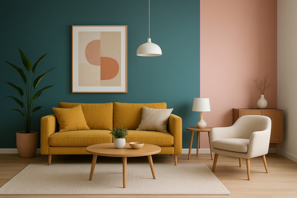 تصميم ديكور داخلي مبتكر لتوزيع الأثاث وألوان الجدران في شقتك