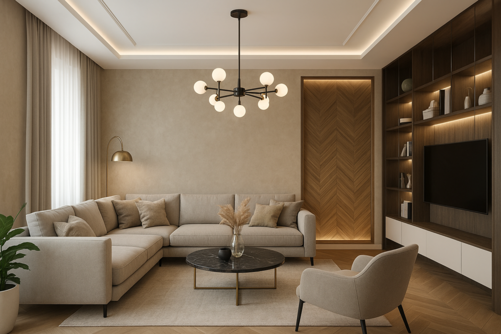 تصميم وتنفيذ أعمال ديكور احترافية لشقة سكنية